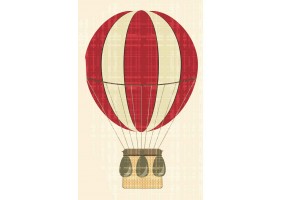 Sticker montgolfière rouge