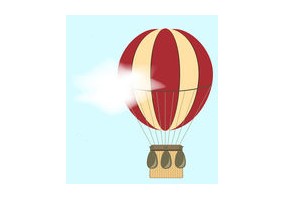 Sticker montgolfière avec nuage