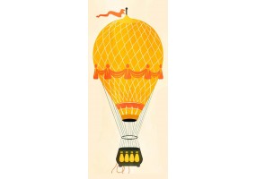Autocollant montgolfière jaune