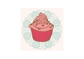 Sticker fille Cup cake