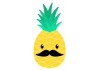 Sticker ananas moustache