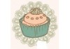 Autocollant Cup cake vintage