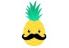 Sticker mural ananas moustache