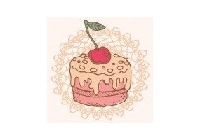 Sticker Cup cake cerise