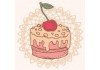 Sticker Cup cake cerise