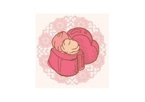 Sticker fille Gateau