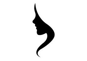 Sticker Cheveux coiffeuse silhouette