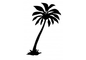 Sticker palmier noir plage