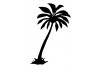 Sticker palmier noir plage