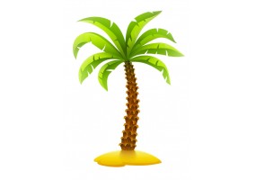 Sticker palmier plage sur sable