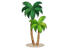 Sticker deux palmiers dessins