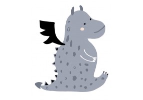 Sticker gros dragon gris