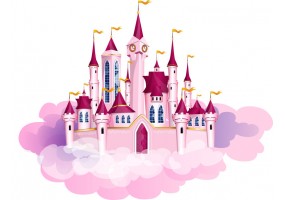Sticker mural château nuage