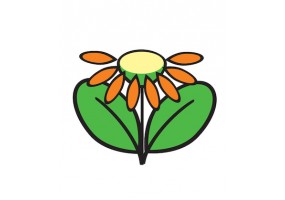 Sticker fleur pétales feuilles