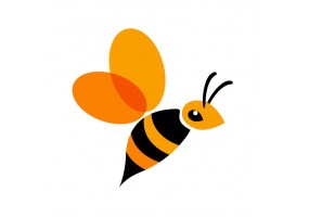 Sticker abeille orange