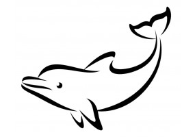 Autocollant mural dauphin silhouette