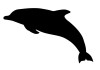 Sticker dauphin noir silhouette