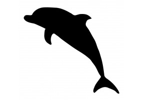 Autocollant mural dauphin noir