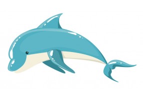 Sticker dauphin bleu blanc