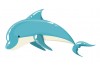 Sticker deco dauphin bleu blanc
