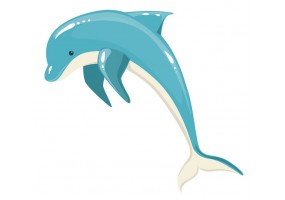 Sticker dauphin bleu blanc