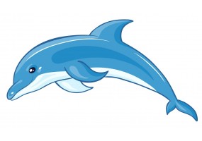 Sticker mural dauphin saut