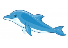 Sticker dauphin bleu