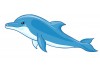 Sticker dauphin bleu nage