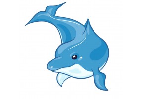 Sticker dauphin bleu zigzag