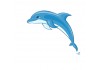 Sticker dauphin bleu saute
