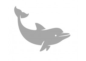 Sticker dauphin gris plonge