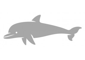 Sticker mural dauphin gris
