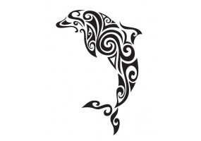Sticker dauphin motifa arabesque