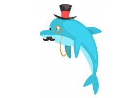 Sticker dauphin chapeau