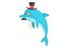 Sticker dauphin chapeau