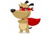 Sticker super héros chien