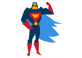 Sticker super héros bleu