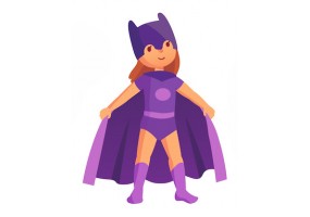 Sticker super héros violette