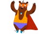 Sticker super héros ours