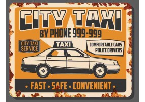Sticker mural essence pub taxi