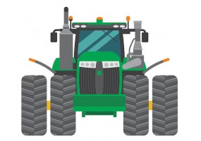 Sticker gros tracteur vert