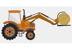 Sticker tracteur avec fourche