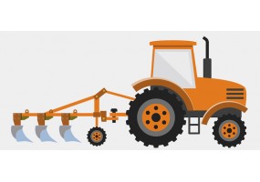 Sticker tracteur avec labour