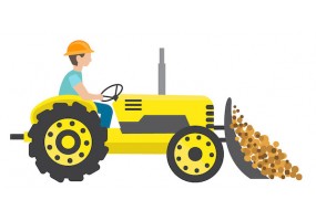 Sticker tracteur pour évacuation dechets