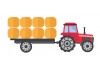 Sticker tracteur avec remorque de pailles