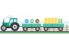 Sticker tracteur avec deux remorques