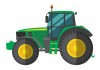 Sticker tracteur vert et jaune déco enfant