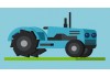 Sticker ferme tracteur bleu