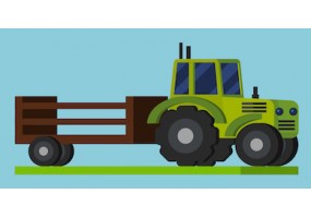 Sticker ferme tracteur vert
