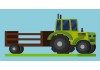 Sticker ferme tracteur vert